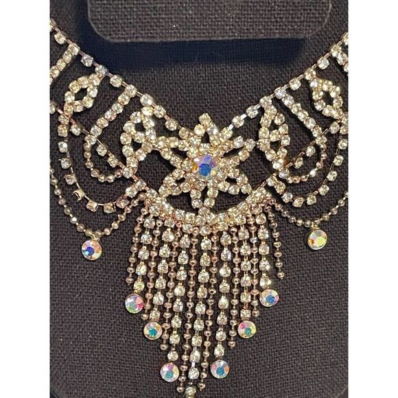 Wedding Bridal Party Jewelry Set crystal Rhinestone Necklace & Earrings Set 18" - Picture 6 of 13